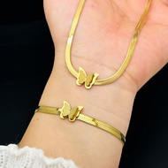 Frosted Butterfly Blade Chain Necklace/Bracelet Female Texture Exquisite Necklace/Bracelet Best Gift