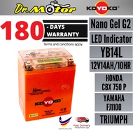 YB14L YB14L-BS YB14 Koyoko Gel G2 Battery Batteri Bateri 100% Original KOYOKO HONDA CBX750P YAMAHA F