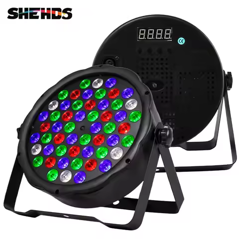 SHEHDS RGBW 54x3W LED Par Lights Strobe DMX Controller Party Dj Disco Strobe Dimming Lighting Effect