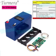 Turmera 12V 7A Lifepo4 Battery Box with 4S 40A Balance BMS 1X4 32650 32700 Holder Switch Displayer R