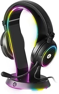 4Gamers Light Up Headset & Stand Bundle - Compatible with Gaming Consoles, PC, Mobile and Tablet