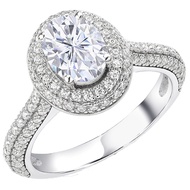 GSK Ring Female S925 Sterling Silver 2.14ct Synthetic Moissanite Full Diamond Jewelry Niche Engageme