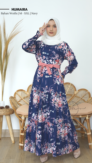 Baju Gamis Perempuan Remaja Dewasa Motif Bunga Terbaru Import Premium Homedress Wanita Muslim Jasmin Wolfis