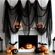 1PC Halloween Scary Black Gauze Curtain - Available In 76*183cm, 76*300cm, 76*500cm Sizes - Perfect 