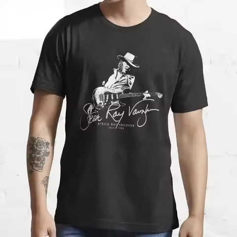 Men Women 100% Cotton Tee Stevie Ray Vaughan Guitar Blues Rock Legend SRV Unisex Graphic Print T Shi