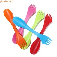 GLOWHIVE Plastic Spoon Easy to Clean Multi Tool Salad Spoon Soup Spoon Flatware Fruit Fork Utensil M