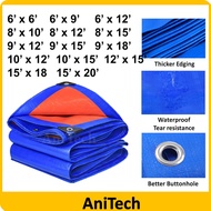 ANITECH "KOREA" Premium Canvas Canopy 6ft 8ft 9ft 10ft 12ft Kaki Tarpaulin Blue Orange Kanvas Khemah