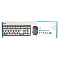 aibo 復古圓點2.4G無線鍵盤滑鼠組  LY-ENKM09  沉穩灰