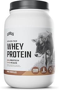 Levels Grass Fed 100% Whey Protein, No Hormones, Pure Chocolate, 2LB