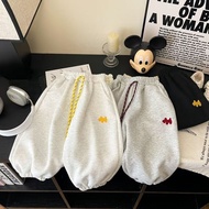 Children Korean Style Embroidered Sweatpants Spring Men Women Baby Cuffed Pants