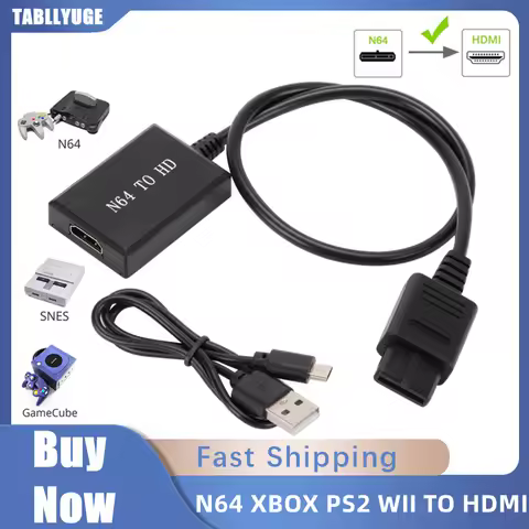 HD N64 PS2 Wii Xbox to HDMI-Compatible Cable Game Console HD TV 1080p for HDMI Cables Plug and Play 