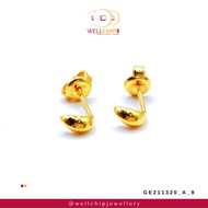 WELL CHIP Spoon Studs Earrings - 916 Gold/Anting-anting Sudu - 916 Emas