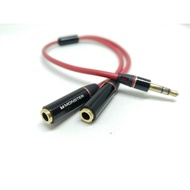 Latest Universal 3.5mm Jack 1 Male To 2 Female Couple Audio Splitter Cable