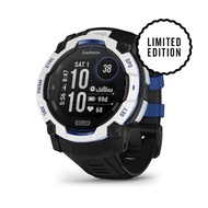 GARMIN Instinct 3 (50mm) Solar GPS Smart Watch - Whitestone with Black/Bolt Blue Band