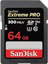 SanDisk SDSDXDK-064G-GN4IN Extreme Pro Class 10 SDXC and SDXDK UHS-II Memory Card, 64GB,Black