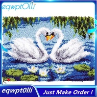 eQQLatch Hook Kit, DIY Crochet Yarn Kits, 20.4 x 14.9 Inch Swan Lovers Rug Making Crafts for Kids Ad