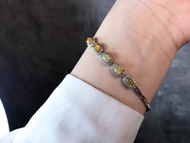 天然油彩蛋白石opal 歐泊竹節手鏈