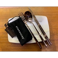 starbucks gold cultery set