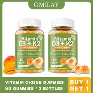 Omilay Vitamin D3 K2 Gummies Vitamins for Adults Kids Vitamin D3 Vitamin K2 for Immune Health