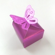 100 pieces DIY Butterfly Candy Box Door Gift Accessories (Magenta)