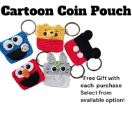 Cookie Monster Coin Pouch Keychain (Mickey,Elmo,Totoro,Cookie Monster,Winnie Pooh)