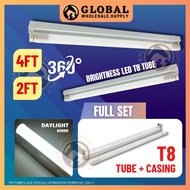 ┅▩✷ [FULL SET] T8 LED 2FT / 4FT 22W / 13W TUBE CASING Set Light Ceiling Lighting Set Lampu LED Kalimantang Panjang