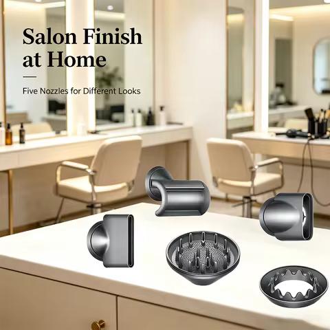Magnetic Anti-Warping Flyaway Nozzle & Curly Hair Diffuser Compatible Attachments For Dyson Superson