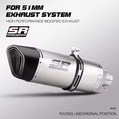 Universal 51mm motorcycle exhaust muffler for R3 MT07 FZ1 R6 R15 ZX6R ZX10 Z900 Z400 CBR1000 GSX8S w