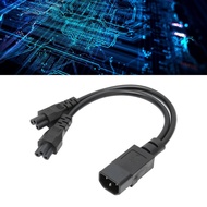 dressit Power Splitter Cord  IEC320 C14 Male to Dual C5 Female 32cm 10A Y Cable AC for Laptop Monito