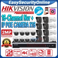 HIK HIKVISION 16 Channel 2.0MP DS-7616NI-Q2/16P NVR + 16 PoE CAMERA CCTV IP Network Video Recorder 1