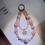 Light Luxury Powder Mist High-End Mobile Phone Chain Original Beaded Pendant Bag Hanging Car Pendant