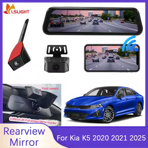 Car Rearview Mirror For Kia K5 2020 2021 2025 9.66 Inch Monitor Vehicle Dashcam AHD 4K+1080P DVR IPS