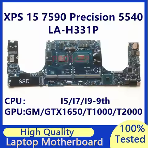 LA-H331P Mainboard For Dell XPS 15 7590 Precision 5540 Laptop Motherboard With I5/I7/I9-9th CPU GM/G