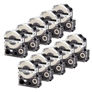 10 Pack Compatible Epson or KingJim SS24KW LK-6WBN LC-6WBN Label Tape, for LabelWorks LW-600P LW-700