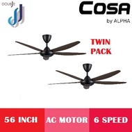 (Twin Pack) Alpha COSA CX8 Ceiling Fan (56") 6 Speed Remote Control COSA Series Ceiling Fan