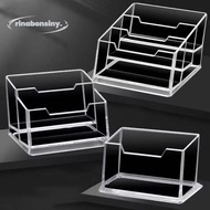 RINABONSINY 1Pcs Bussiness Card Holder,  Transparent 1/2/3 Grids Business Card Box,  Acrylic Plastic
