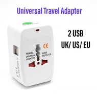 SG Stock Universal Travel Adapter US UK Europe USB Slot Travel Adaptor