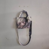 Meizhan Bubble Mart Beg Baldi Crossbody Beg Tangan Kanvas Baldu Kedut Tersuai untuk Wanita Kartun Pe