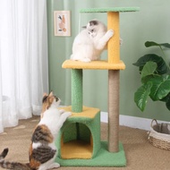kdgoeuc Three-layer Cat Climbing Frame, Green Sisal Scratching Board, Scratching Post, Cat Nest, Jumping Platform Tree, One Pet ToyScratchers Pads &amp; Posts