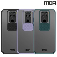 Redmi 紅米Note 9 / 紅米10X 4G MOFI 型盾系列 半透磨砂 鏡頭滑蓋保護殼 手機後背硬殼4376A