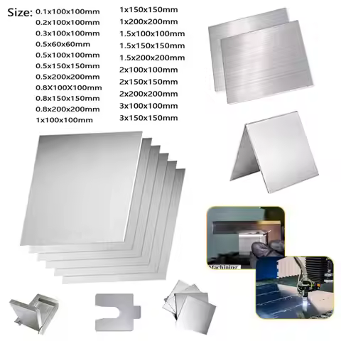 1-2pcs Thickness 0.1/0.2/0.3/0.5/0.8/1.0/1.5/2/3/mm Stainles Steel Square Plate Polished Sheet 100x1
