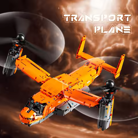 High-tech WW2 Technical Osprey Transport Aircraft Building Blocks High-Tech Sets Military Fighter Br