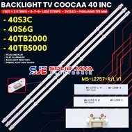 COOCAA 40 INCH TV BACKLIGHT 40S3C 40S6G 40TB2000 40TB5000 COCA RH-MS-L2757-R V1 RH-MS-L2757-L V1