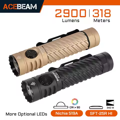 ACEBEAM EC20 EDC Flashlight 18650 USB C Rechargeable Torch 519A High CRI LED 2800 Lumens 340 Meters 