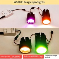 【WVH】-WS2811 LED Smart Pixel Spotlight RGB Addressable D50mm Size Indoor Use 3Pin JST in and Out 30 