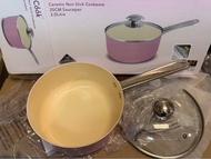EuroCook 20cm 陶瓷不黏單柄湯煲 粉紅色 3.0L