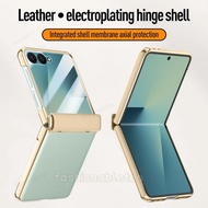 Luxury Leather Phone Case For Samsung Galaxy Z Flip 7 FE Flip7 FE Flip7FE ZFlip7 FE ZFlip7FE Samsung