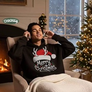 【Christmas M-8XL 】American Street Christmas Printed Hoodie Couple's Loose Hoodie 2025 Autumn/Winter 
