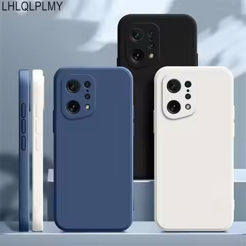 Square Liquid Silicone Soft Case For OPPO A17 K A58 A38 A18 A79 A60 Find X3 Lite X5 Pro Realme 11 5G