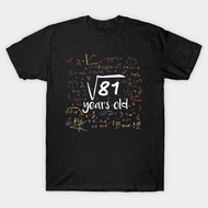 Amber's Unisex Square Root of 81 Years Old Funny Math Birthday 9 Years Old T-Shirt